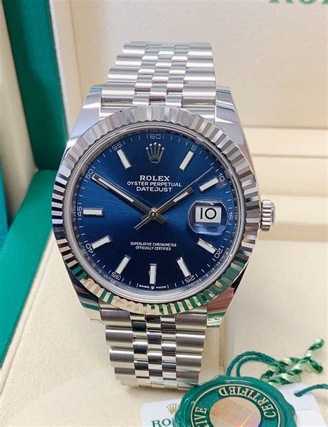 rolex datejust blue replica|rolex datejust blue face 41mm.